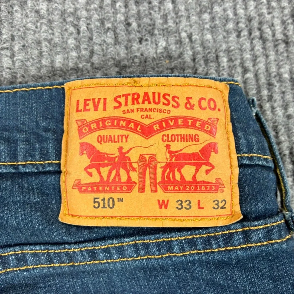 Levi's 510 Mens Skinny Jeans Size 33x32 Medium Wash Stretch Denim Mid Rise